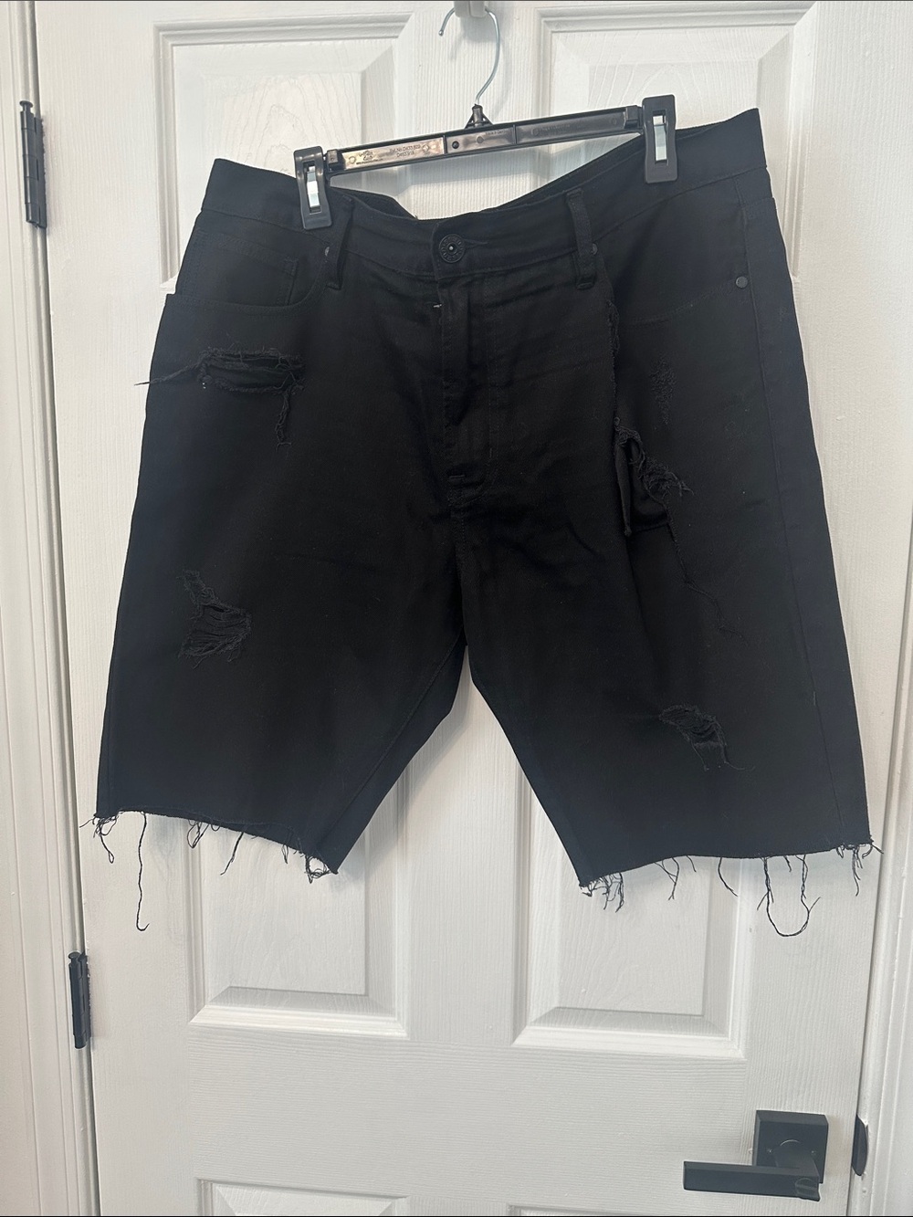 Guess Black Distressed Jean Shorts